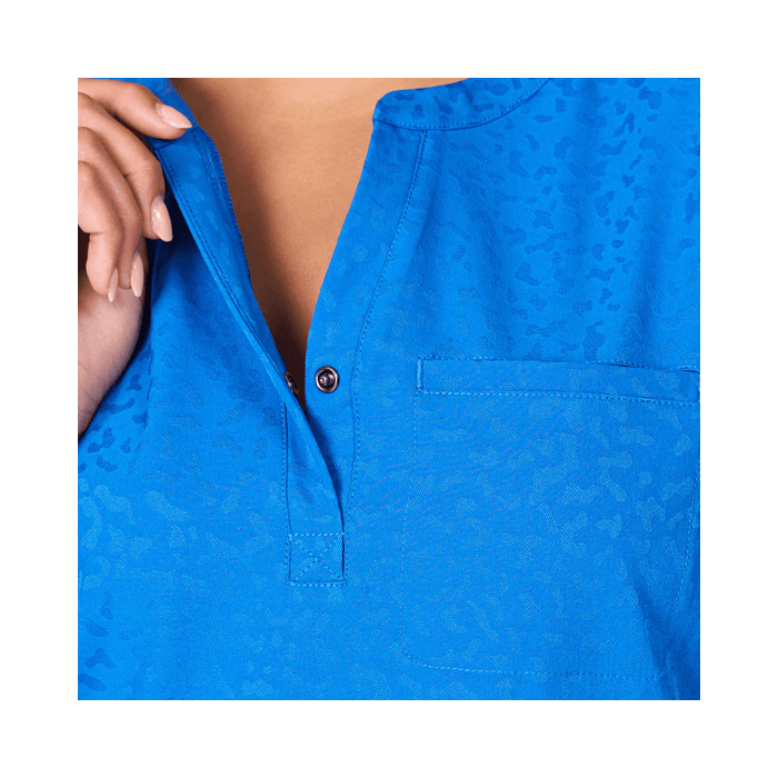 Polera clinica mujer JACQUARD 1171 Zavate azul rey3