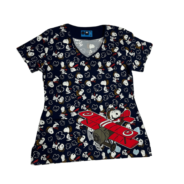 Top clinico Snoopy aviador CAPS azul marino1