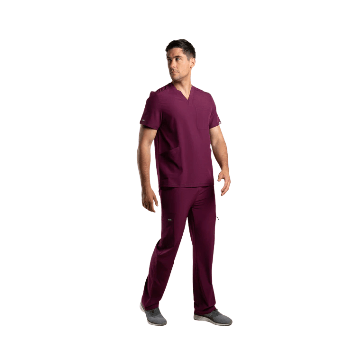 Pantalon clinico hombre SPORT STRETCH Burdeo1