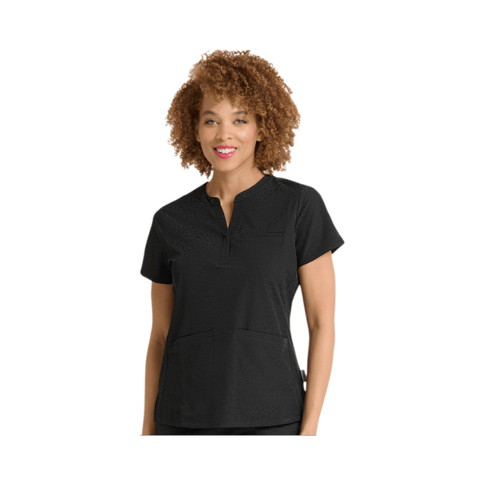 Polera clinica mujer JACQUARD 1171 Zavate negro1