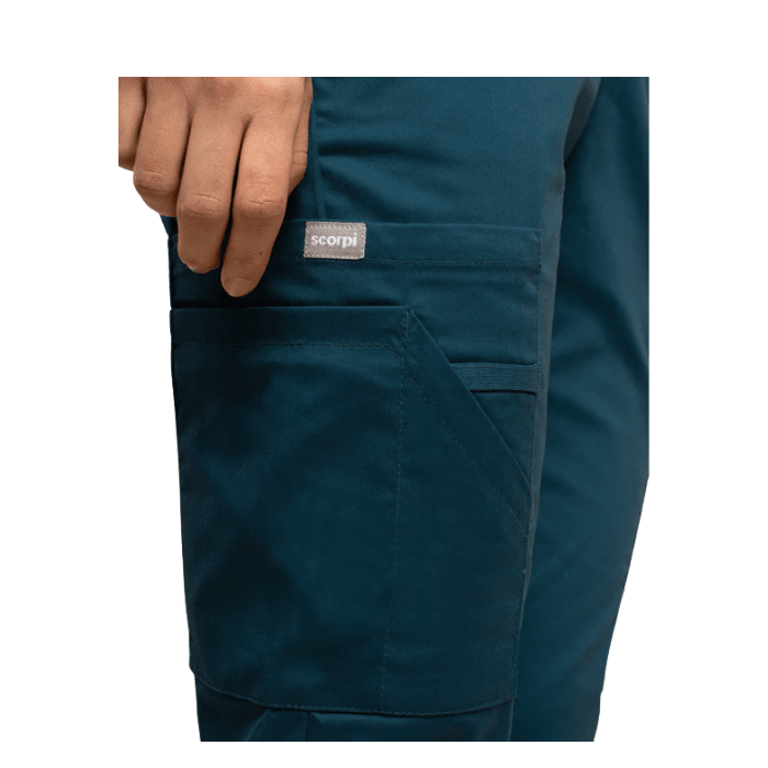 Pantalon clinico  WORK SCORPI verde petroleo3