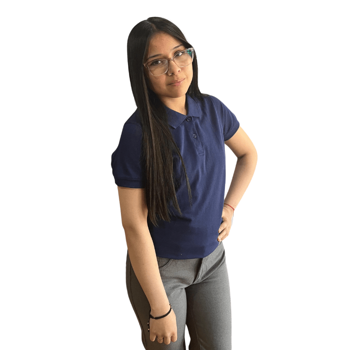 Polera pique azul SUMEY2