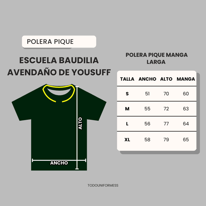 Polera piqué Escuela Baudilia Avendaño de Yousuff4