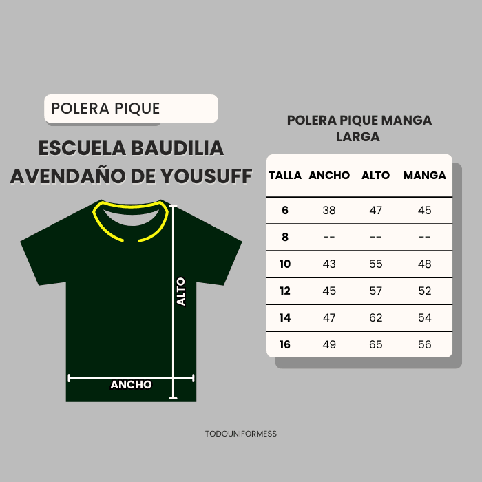 Polera piqué Escuela Baudilia Avendaño de Yousuff3