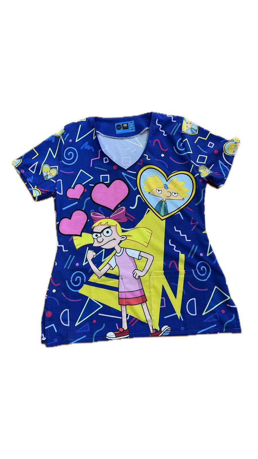 Top Helga y Arnold CAPS azul rey1