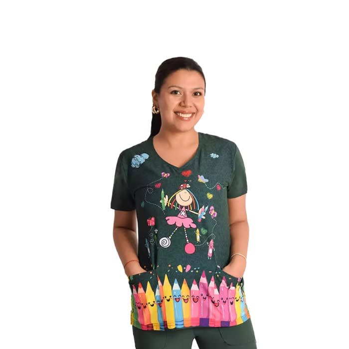 Blusa educadora antifluido modelo Patona verde botella1