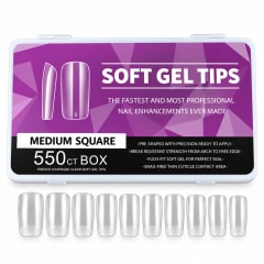 TIPS SOFT GEL BOX MEDIUM SQUARE 550 PCS