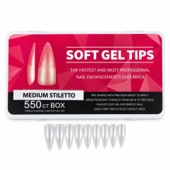 TIPS SOFT GEL BOX MEDIUM STILETTO 550PCS