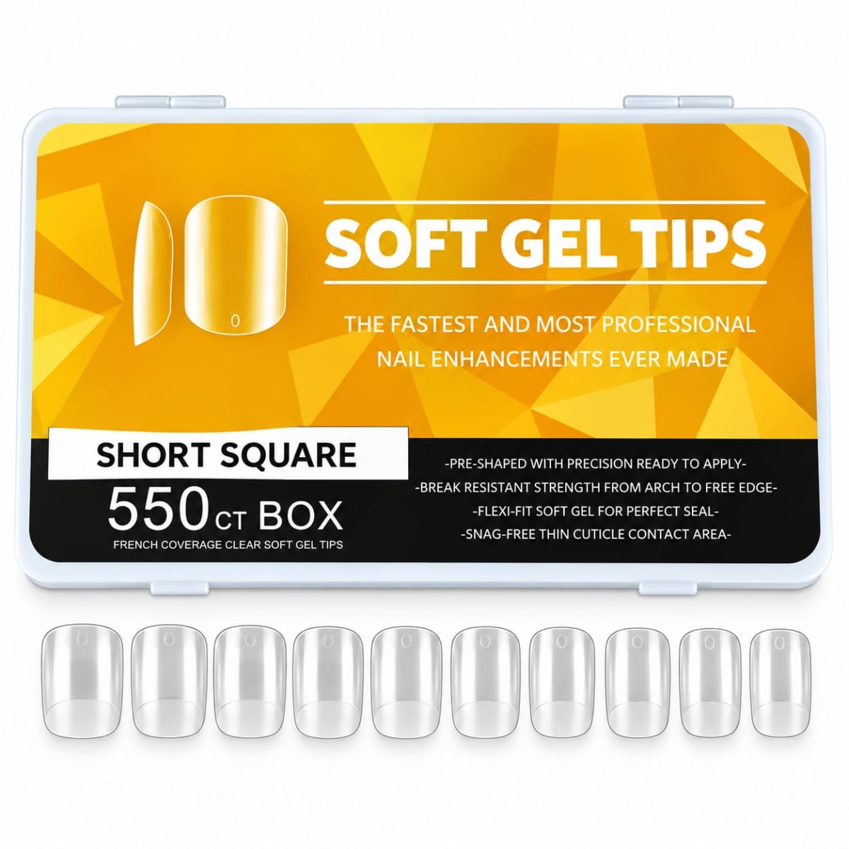 TIPS SOFT GEL BOX SHORT SQUARE 550PCS2