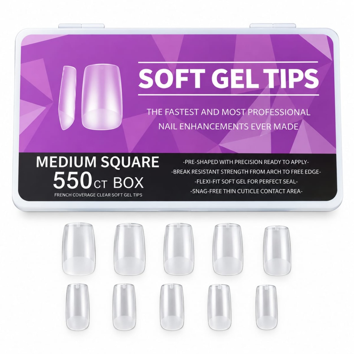 TIPS SOFT GEL BOX MEDIUM SQUARE 550 PCS2