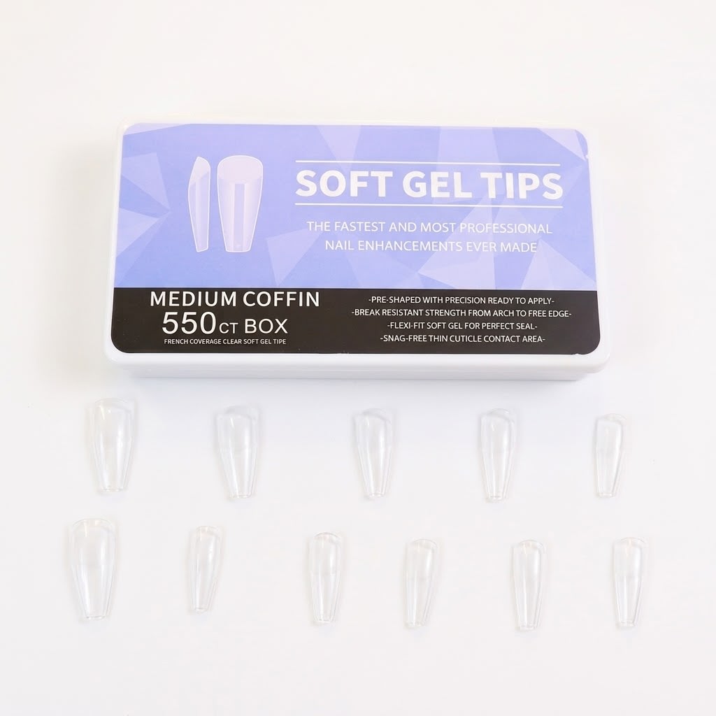 TIPS SOFT GEL BOX MEDIUM COFFIN 550PCS2