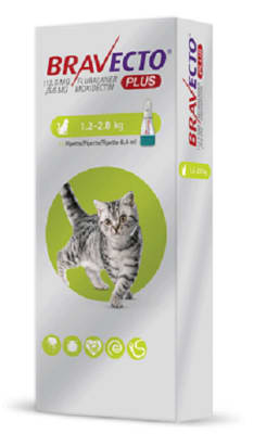 BRAVECTO PLUS 112.5MG PARA GATOS (1.2 A 2.8KG)-1 UNID