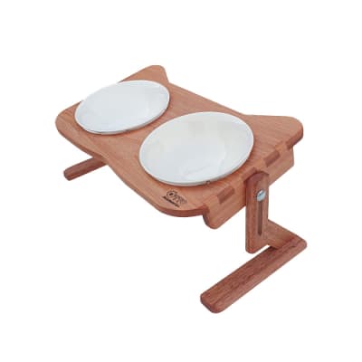 COMEDERO ALTO DE MADERA PARA GATO