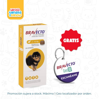 BRAVECTO 112.5MG PARA PERRO (2 A 4.5KG)-1 TAB2