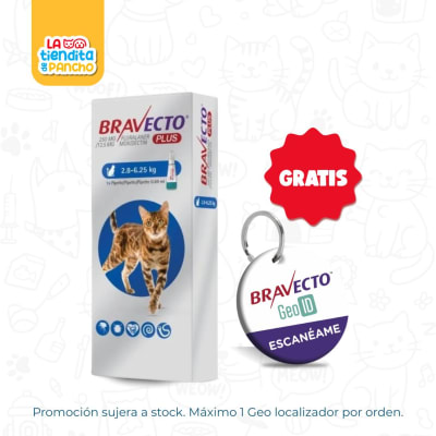 BRAVECTO PLUS 250MG PARA GATOS (2.8 A 6.25KG)-1 UNID2