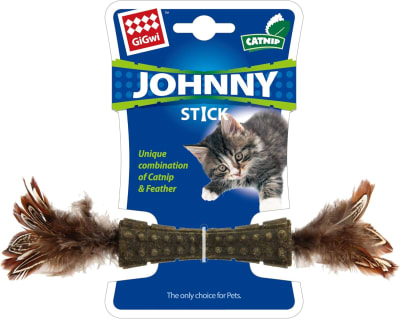 Gigwi Catnip 'Johnny Stick' con 1 lado de pluma natural