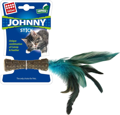 Gigwi Catnip 'Johnny Stick' con 2 lados de pluma natural