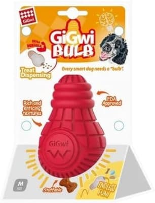 Gigwi Bulb Rubber Treat Dispenser Medium Rojo