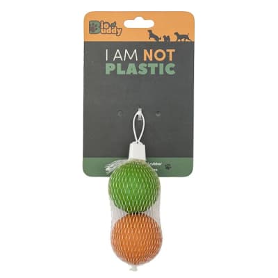 BIOBUDDY PELOTA HUELLAS CON SILBATO C/2 PZS