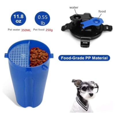 BOTELLA DE AGUA PORTÁTIL 3 EN 1 – BEBEDERO, PORTA ALIMENTO Y PLATO