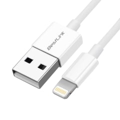 Cable Lightning 2,4amp para iPhone, iPad, iPad mini, iPod color blanco de 2 metros / mod. BL-CH20200