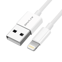 Cable Lightning de 2,4Amp certificado MFI iPhone, color blanco, 1,5 metros / BL-CH200CE