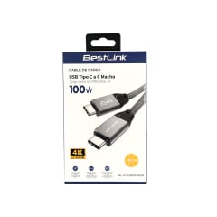Cable de carga USB tipo C a C, carga rápida de 100W, 20Gb, 4K, 1.2 m Mod BL-CHCB2010GB