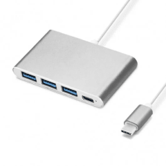 Hub USB-C a 3x USB + USB-C Plata