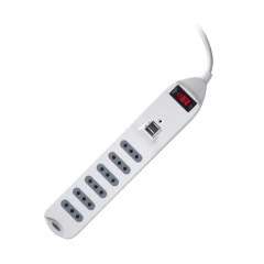 Alargador Zapatilla con Switch 6 posiciones 2 USB- Cert. SEC