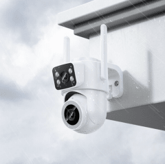 Cámara Dual Seguridad Exterior Hoco D9 Hd Blanco
