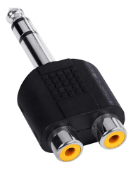 Adaptador Conector Plug 6.5 Jack 6.3 Mm 2 Rca Hembra Stereo