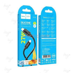HOCO X122 Silicone Data Cable PD 27W Type-C to Lightning Negro