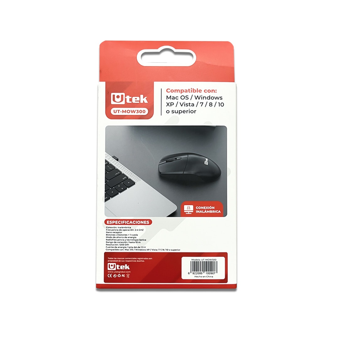 Mouse inalámbrico 2,4Ghz 1200dpi / mod. UT-MOW3006