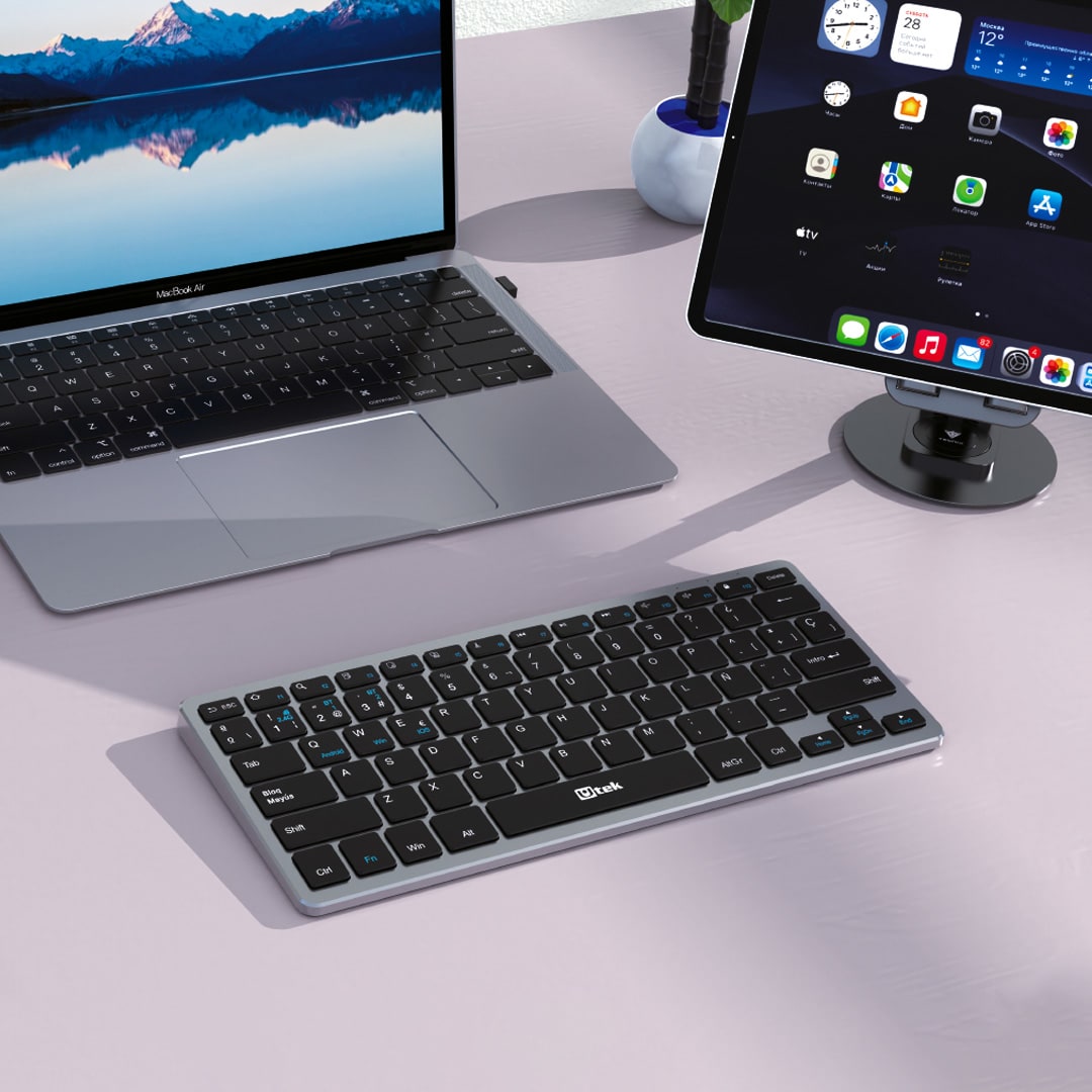Teclado Inalámbrico Bluetooth y 2,4Ghz, recargable / mod. UT-KBBT21002