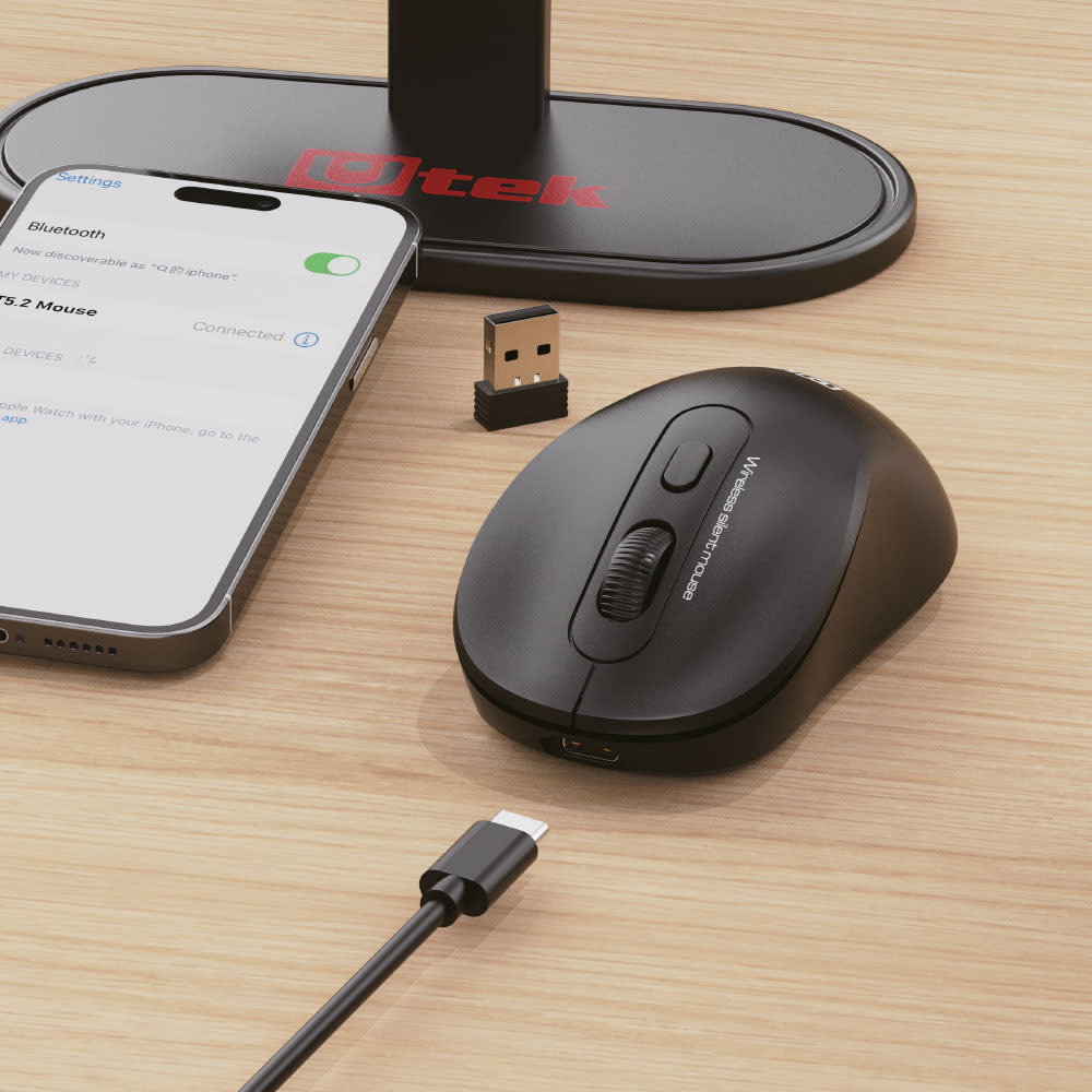 Mouse Inalámbrico 2,4Ghz + Bluetooth recargable USB-C2