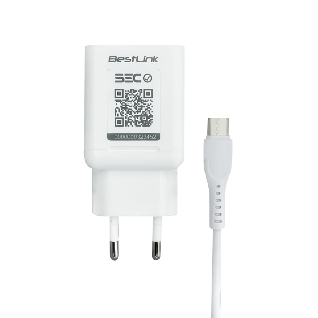 Cargador Dual USB, 2.1amp, color blanco. BESTLINK / mod. BL-CH21002