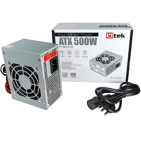 Fuente de poder micro ATX 500W / mod. UT-MATX5003