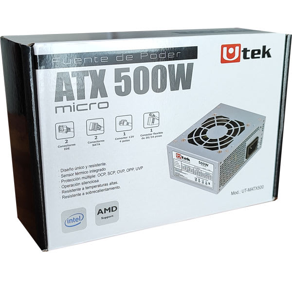 Fuente de poder micro ATX 500W / mod. UT-MATX5004
