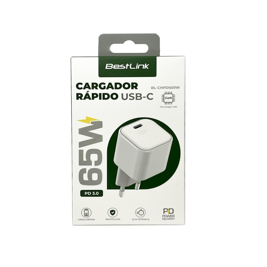 Cargador Rápido USB-C 65W GaN Power Delivery / Mod. BL-CHPD650W2