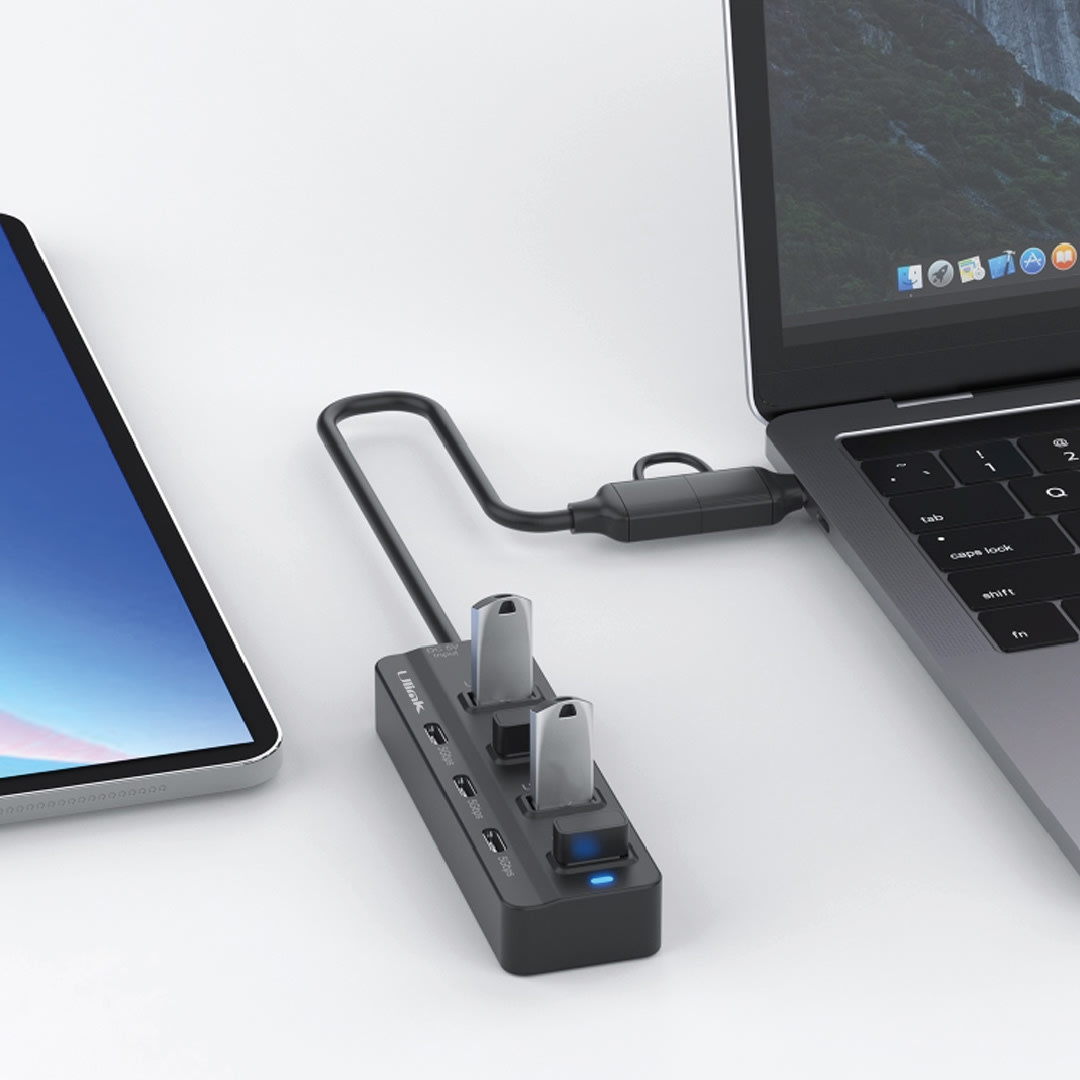 HUB 7 puertos USB 3.0 con USB C*3 + USB3.0*4 Mod. UL-HUBAC7302