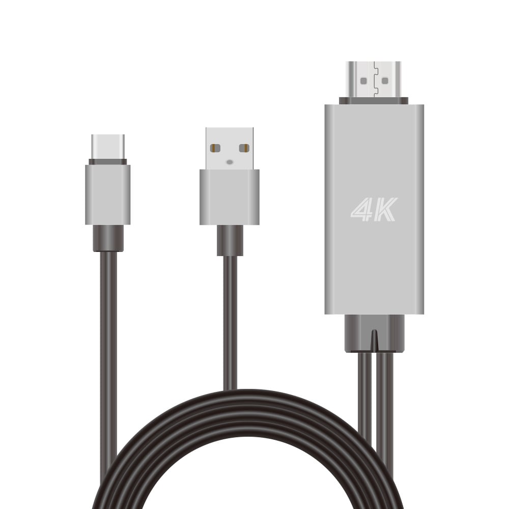 Adaptador USB tipo C a HDMI 4k de 1,8 M con cable USB de carga Mod. UL-CHDMICB1