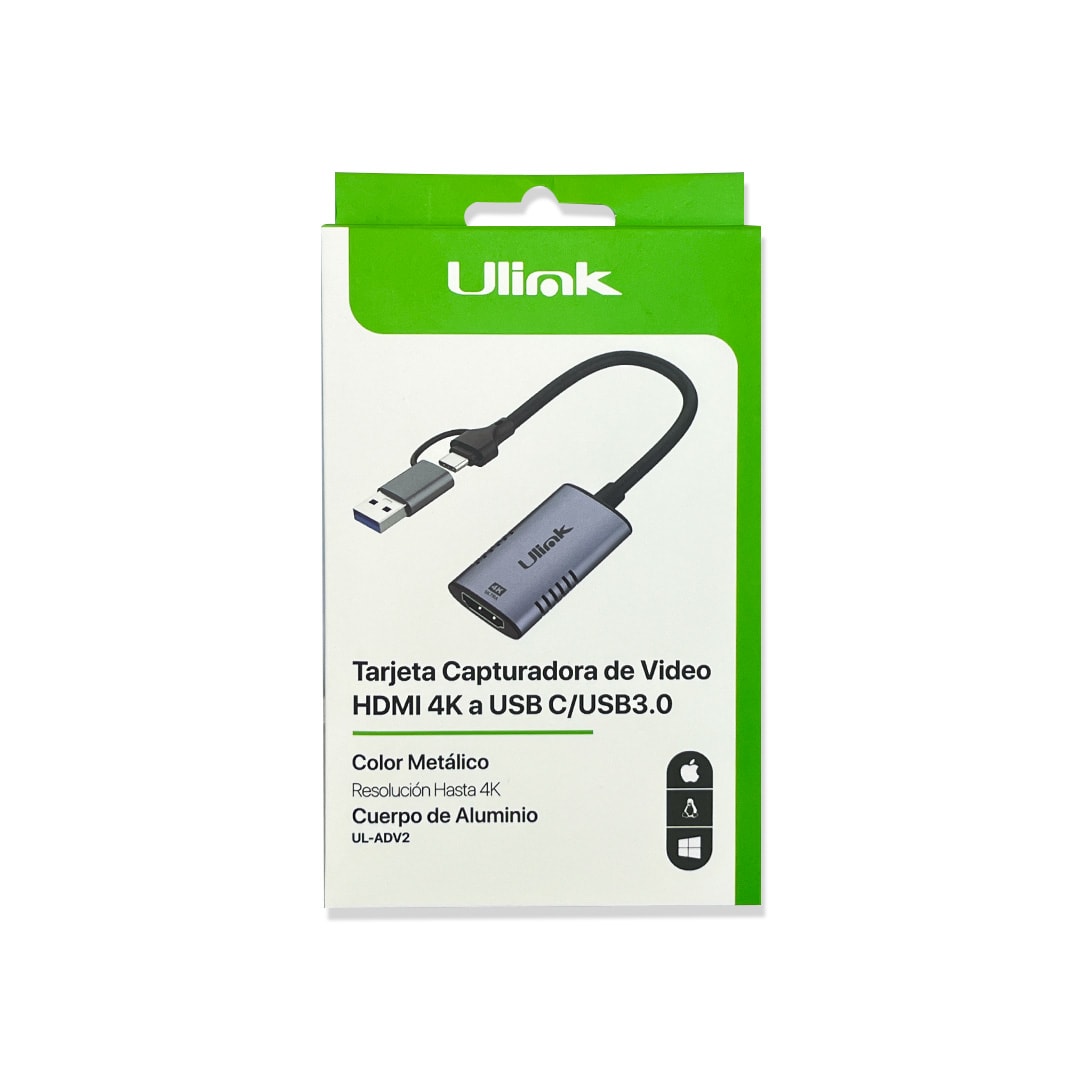 Tarjeta capturadora de video HDMI 4K a USB C/USB3.0 / mod. UL-ADV24