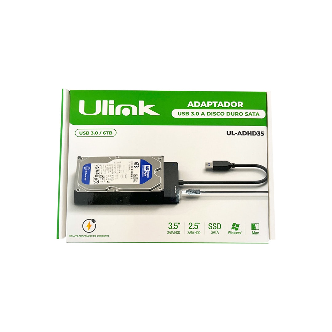 Adaptador USB 3.0 a SATA para discos 2,5 y 3,5 mod. UL-ADHD352