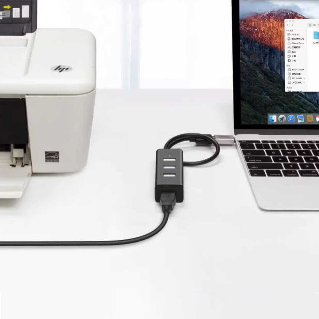 Mini HUB USB 2.0 4 puertos con cable de 80 cm / UL-HUB4082