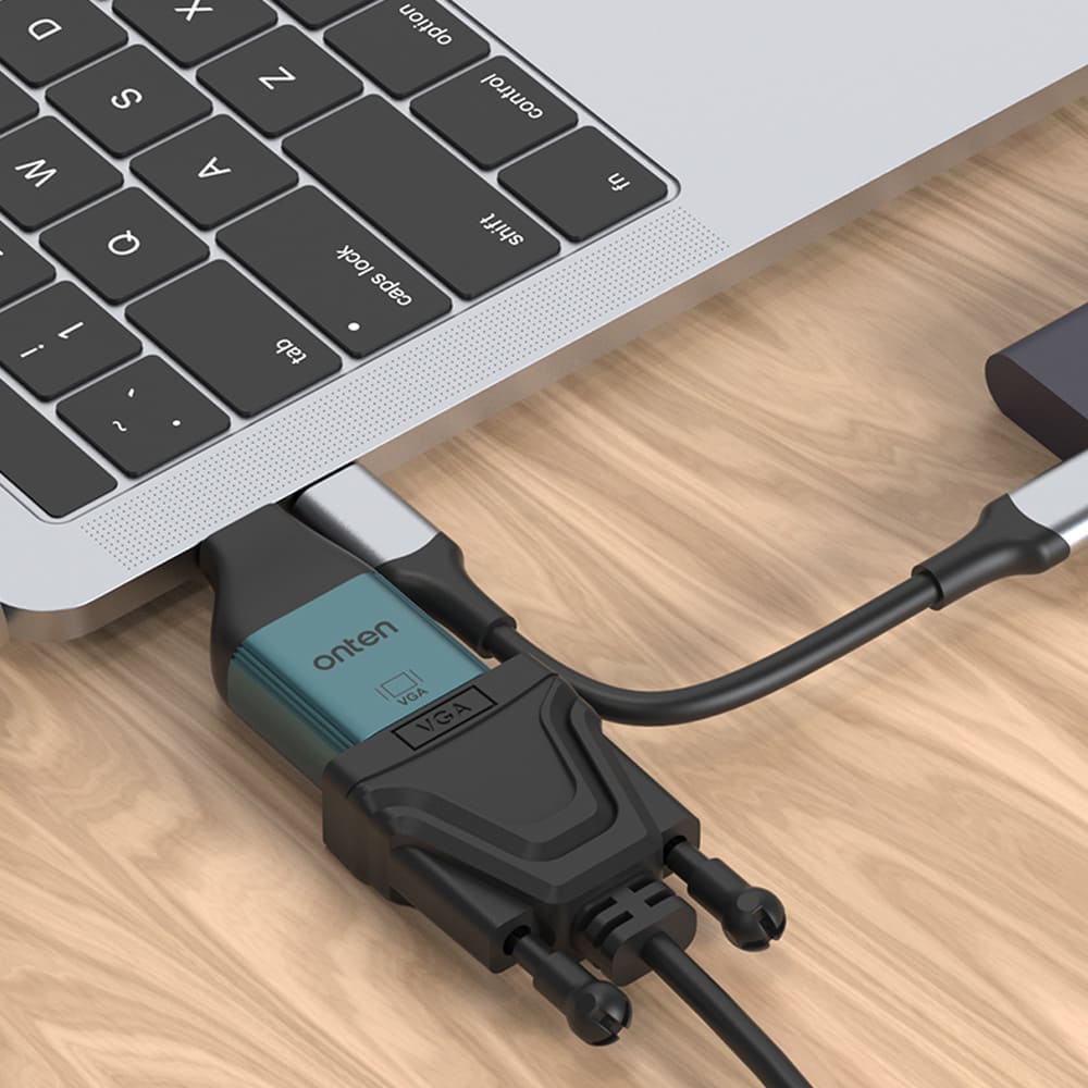 Adaptador compacto USB-C a VGA 2K@60Hz / OTN-UC1052