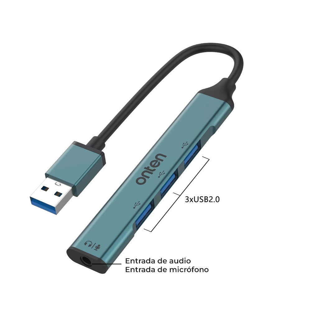 Adaptador de audio USB + 3 x USB2.0 / OTN-57061