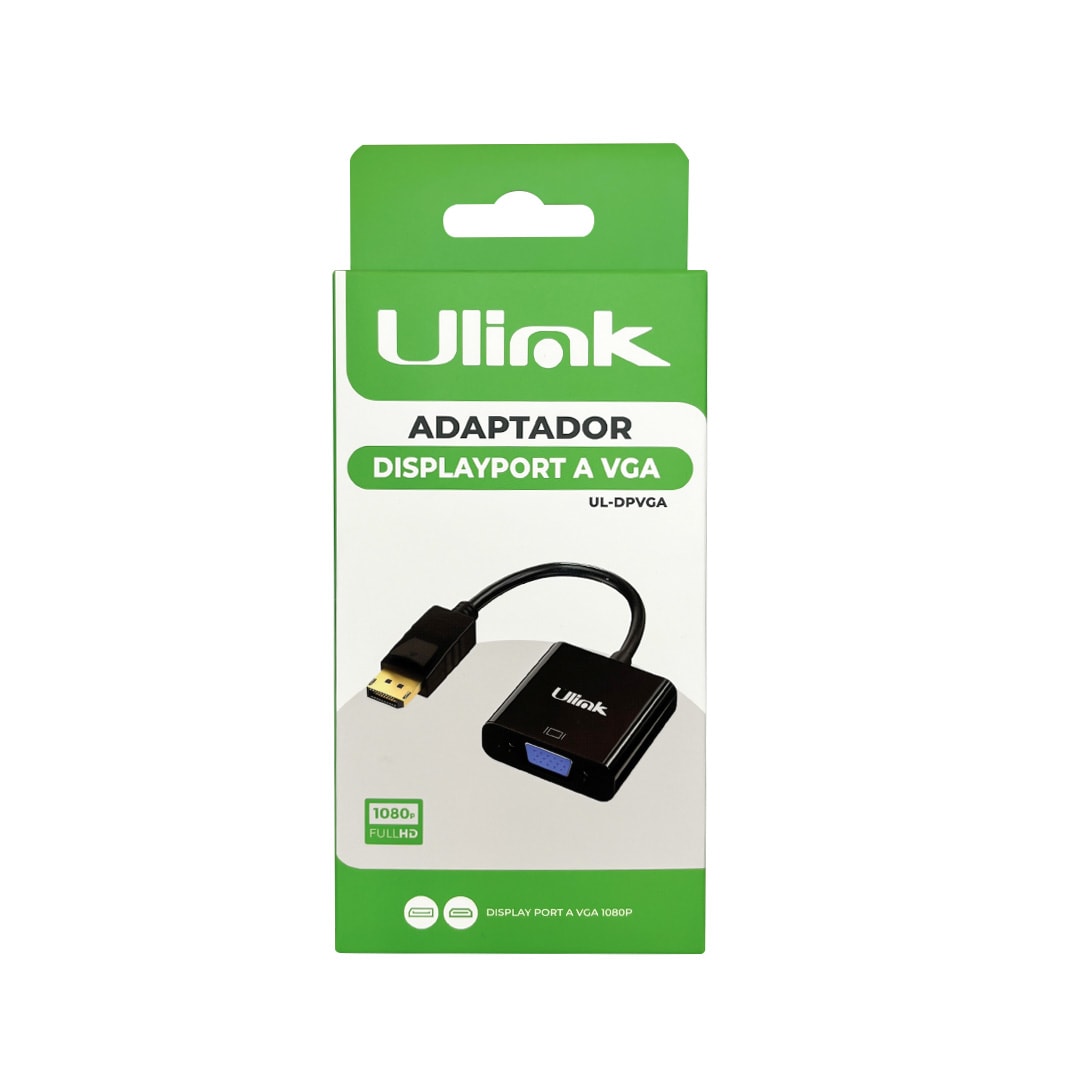 Adaptador de video Display Port Macho a VGA hembra / mod. UL-DPVGA3