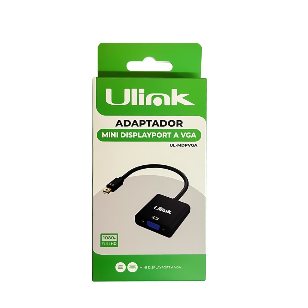 Adaptador de video Mini Display Port Macho a VGA hembra / mod. UL-MDPVGA2