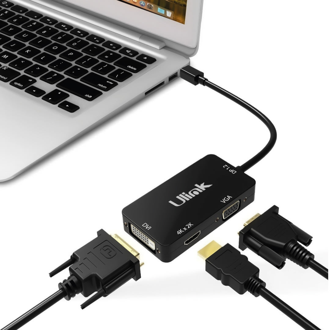 Adaptador multipuerto mini displayport a VGA/HDMI/DVI / UL-MDP3P2