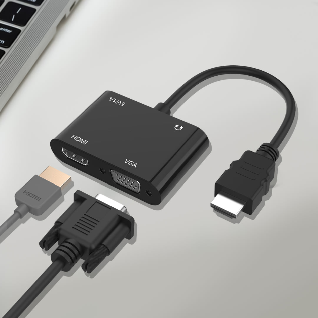 Conversor de HDMI a VGA/HDMI c/audio + micro USB / UL-CV3500HV3